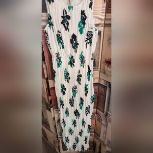 Banana Republic Strapless Dress with Black and Green Floral Design